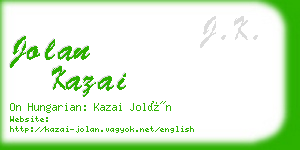 jolan kazai business card